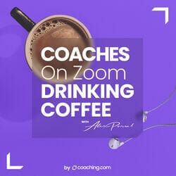 Coaches on Zoom Drinking Coffee Logo 2023