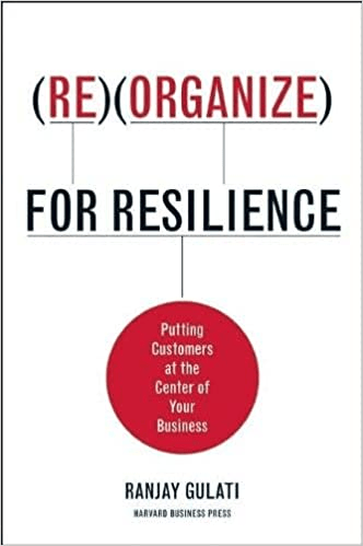 Black white and red book cover of (Re)Organize for Resilience