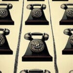 Rotary telephones illustration